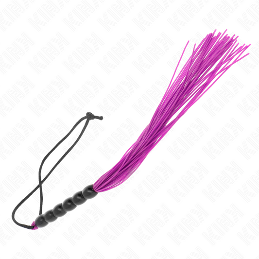 KINK - MINI FOUET EN SILICONE AVEC 6 BILLES VIOLES 26 CM - 7eme ciel
