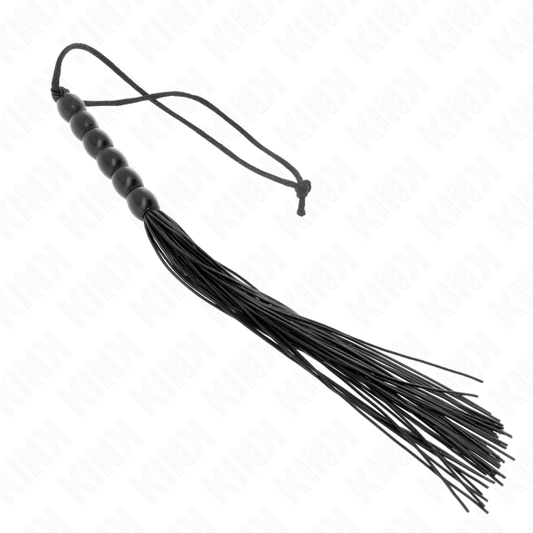 KINK - MINI FOUET EN SILICONE AVEC 6 BILLES NOIRES 26 CM - 7eme ciel