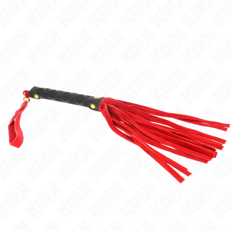 KINK - MINI FOUET DAIM ROUGE 30 CM - 7eme ciel