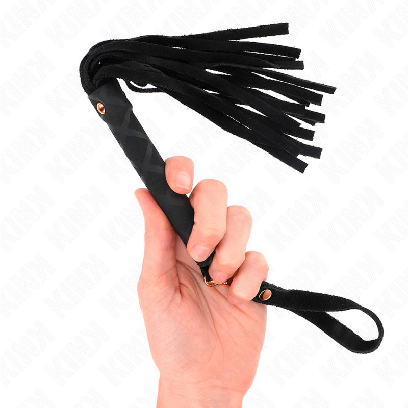 KINK - MINI FOUET DAIM NOIR 30 CM - 7eme ciel