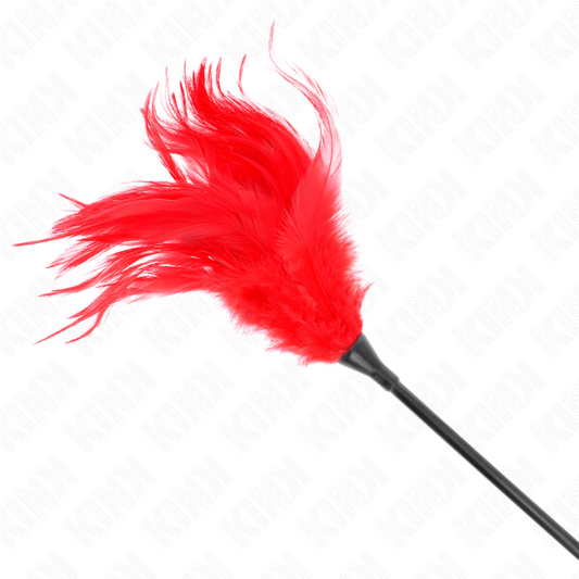 KINK - PLUSIEURS PLUMES DE CHATOUILLES ROUGES 45 CM - 7eme ciel