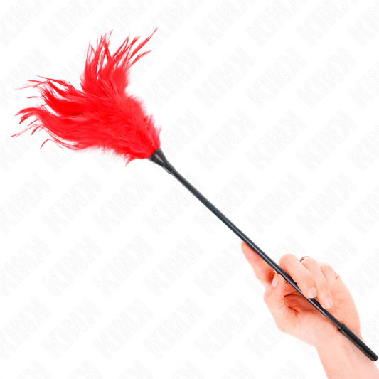 KINK - PLUSIEURS PLUMES DE CHATOUILLES ROUGES 45 CM - 7eme ciel