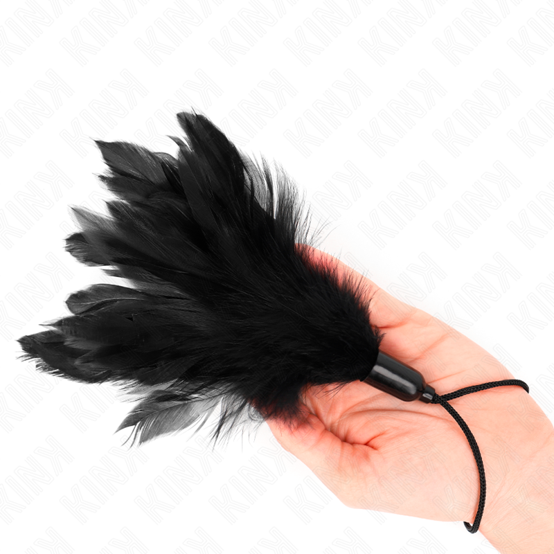 KINK - PLUMES CHACOUILLÉES AVEC MANCHE CORDE BASE PLASTIQUE 15 CM - 7eme ciel