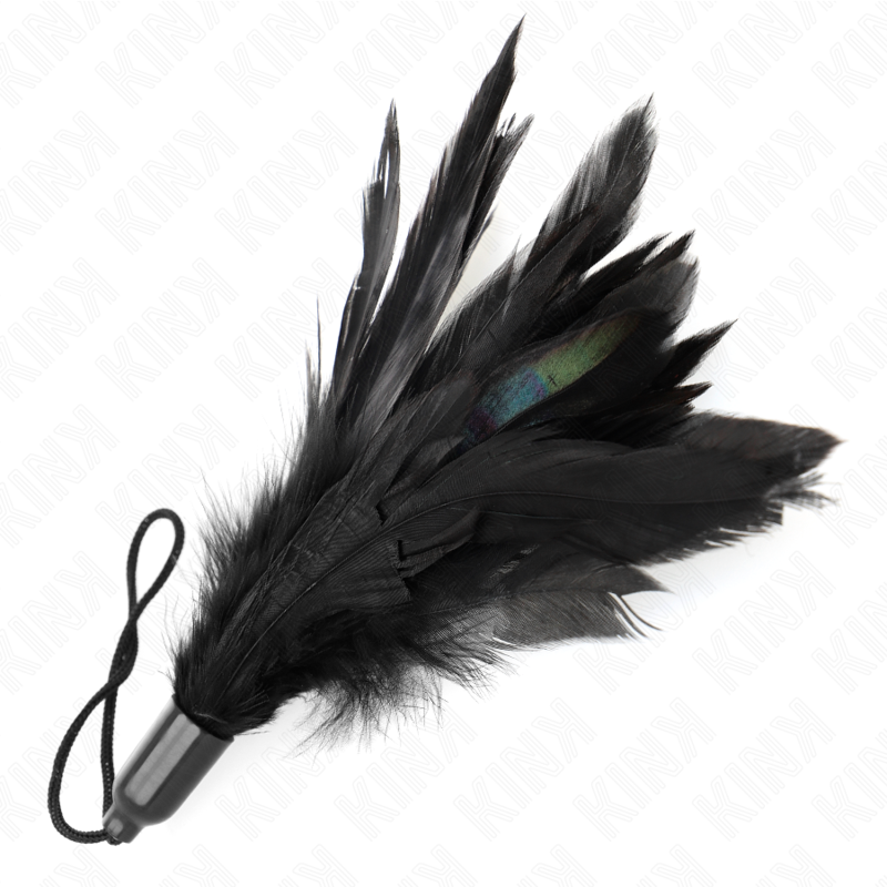 KINK - PLUMES CHACOUILLÉES AVEC MANCHE CORDE BASE PLASTIQUE 15 CM - 7eme ciel