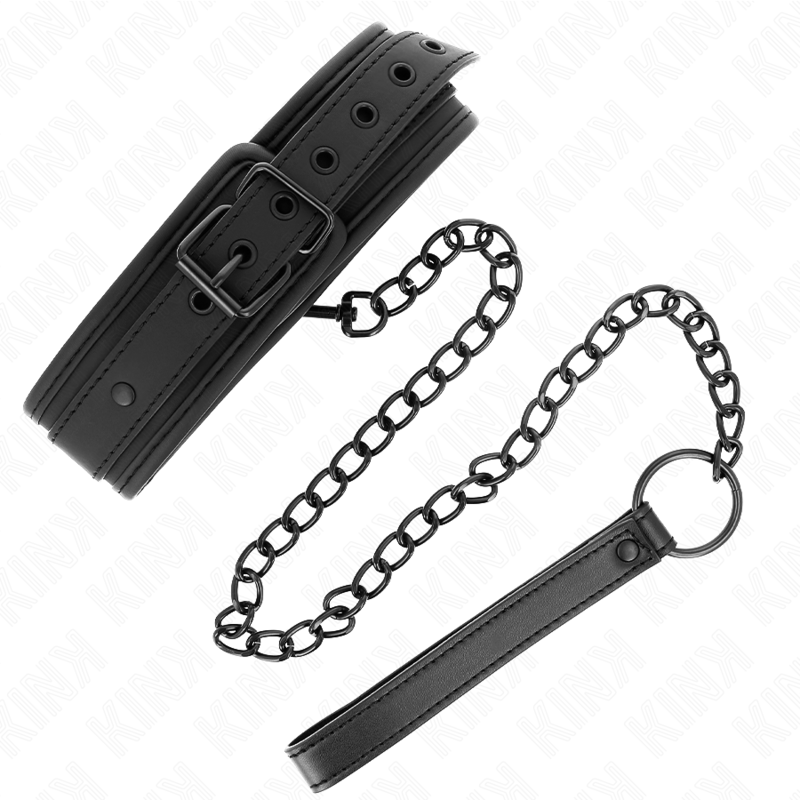 KINK - COLLIER DE BONDAGE EN NÉOPRÈNE MODÈLE 1 AVEC CEINTURE 78 CM RÉGLABLE 37,5 X 49,5 CM - 7eme ciel