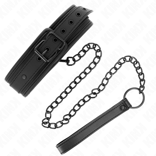 KINK - COLLIER DE BONDAGE EN NÉOPRÈNE MODÈLE 1 AVEC CEINTURE 78 CM RÉGLABLE 37,5 X 49,5 CM - 7eme ciel