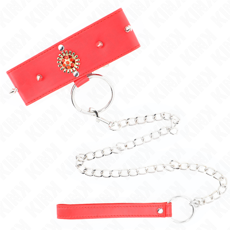 KINK - COLLIER DIAMANTS ROUGES AVEC CEINTURE 65 CM AJDUSTABLE 35-51 CM X 7 CM - 7eme ciel
