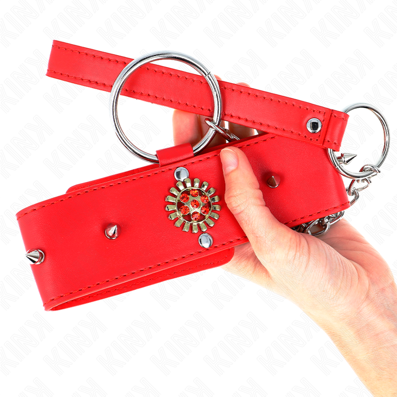 KINK - COLLIER DIAMANTS ROUGES AVEC CEINTURE 65 CM AJDUSTABLE 35-51 CM X 7 CM - 7eme ciel