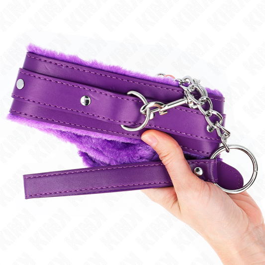 KINK - COLLIER AVEC LAISSE 65 CM AVEC RESTRICTIONS VIOLET 36-42 CM X 5,5 CM - 7eme ciel