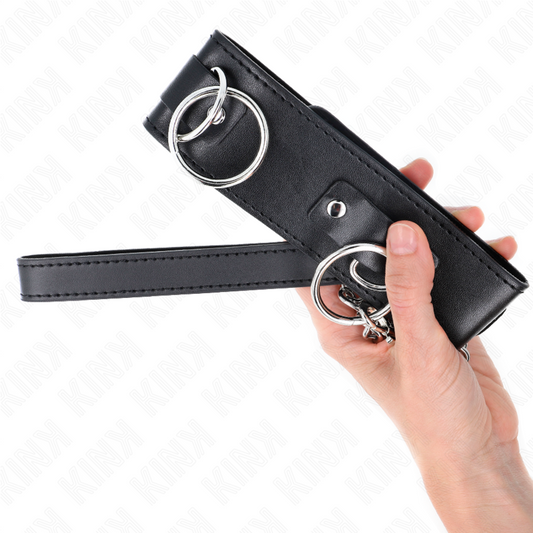 KINK - COLLIER AVEC LAISSE 65 CM 3 ANNEAUX MODÈLE 2 RÉGLABLE 36-43 CM X 5 CM - 7eme ciel