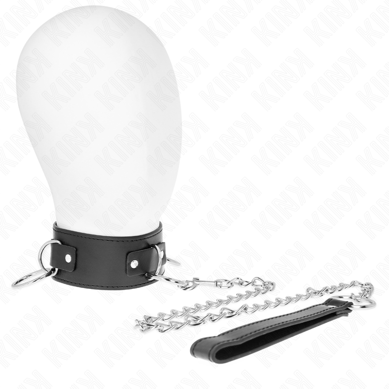 KINK - COLLIER AVEC LAISSE 65 CM 3 ANNEAUX MODÈLE 2 RÉGLABLE 36-43 CM X 5 CM - 7eme ciel