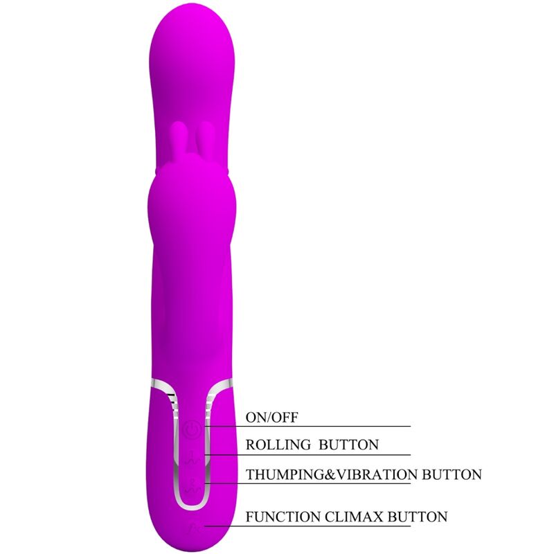 PRETTY LOVE - CAMMY TRIPLE VIBRATEUR MULTIFONCTION 4 EN 1 ROSE - 7eme ciel
