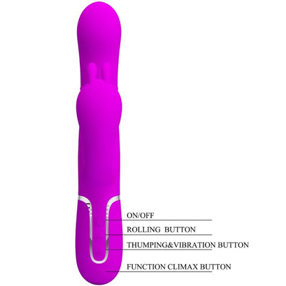 PRETTY LOVE - CAMMY TRIPLE VIBRATEUR MULTIFONCTION 4 EN 1 ROSE - 7eme ciel