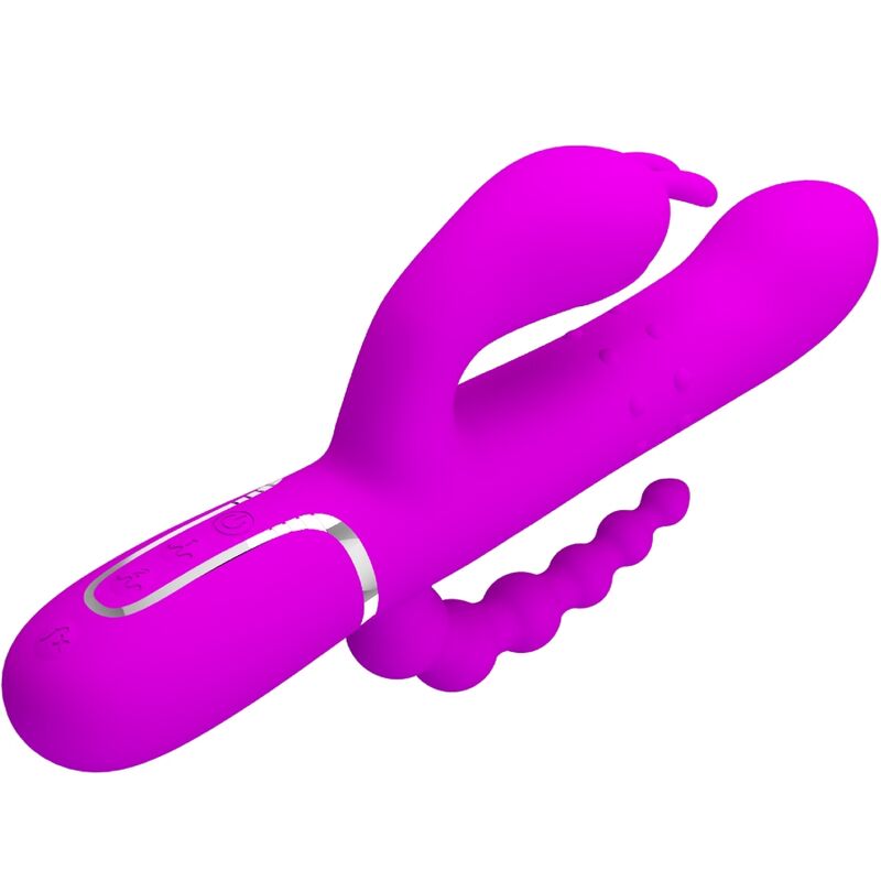 PRETTY LOVE - CAMMY TRIPLE VIBRATEUR MULTIFONCTION 4 EN 1 ROSE - 7eme ciel