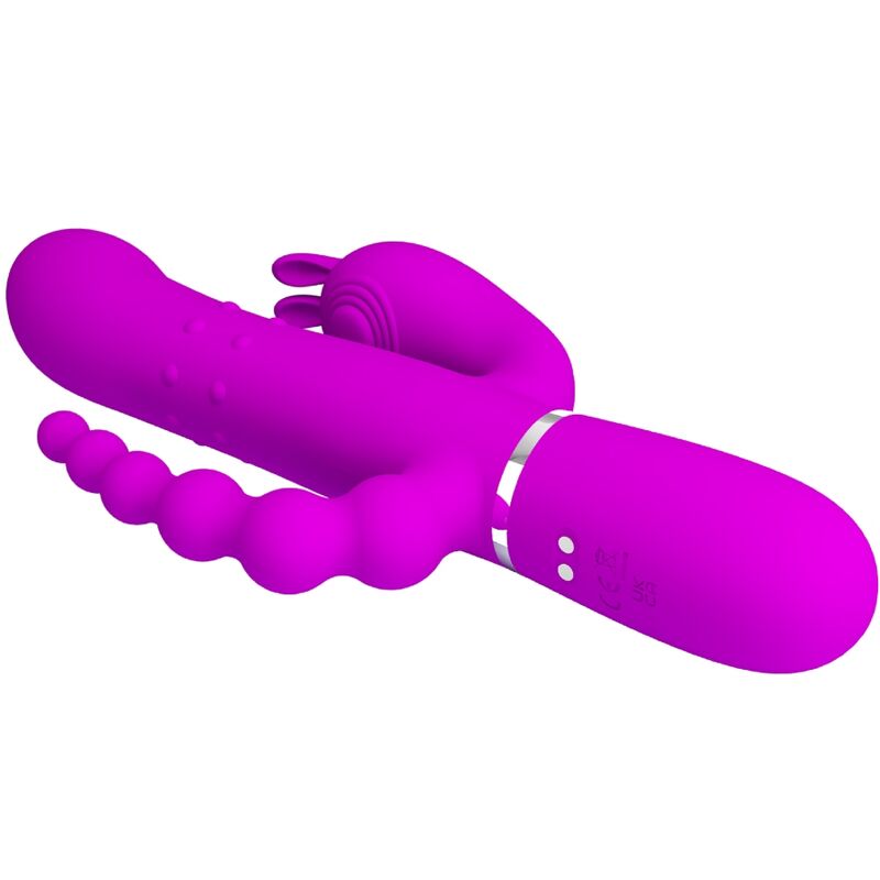 PRETTY LOVE - CAMMY TRIPLE VIBRATEUR MULTIFONCTION 4 EN 1 ROSE - 7eme ciel