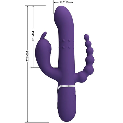 PRETTY LOVE - CAMMY TRIPLE VIBRATEUR MULTIFONCTION 4 EN 1 VIOLET - 7eme ciel