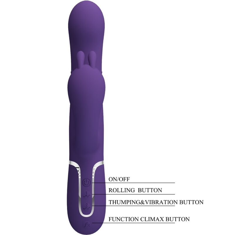 PRETTY LOVE - CAMMY TRIPLE VIBRATEUR MULTIFONCTION 4 EN 1 VIOLET - 7eme ciel