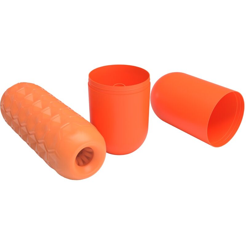 PRETTY LOVE - MASTURBATEUR POUR HOMME À DEUX BOULES ORANGE - 7eme ciel