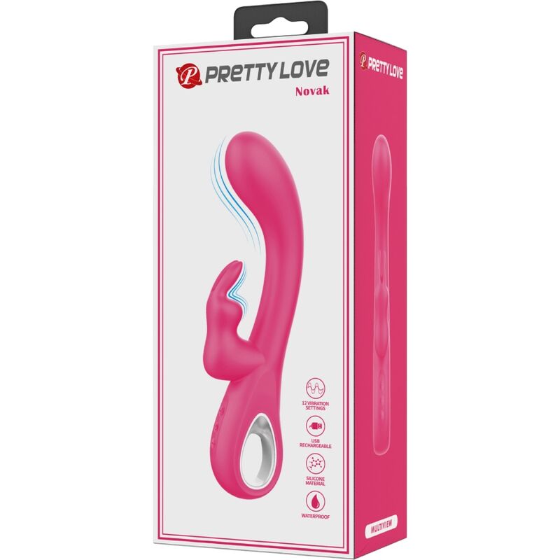 PRETTY LOVE - VIBRATEUR NOVAK RABBIT 12 VIBRATIONS ROSE - 7eme ciel