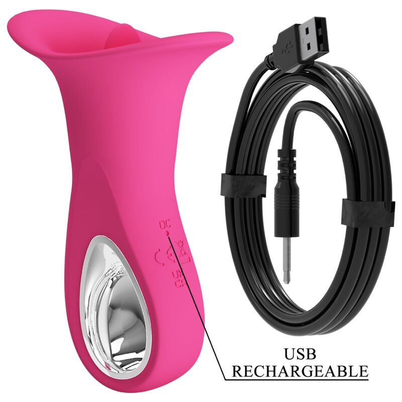 PRETTY LOVE - CLYDE VIBRATEUR ORAL LANGUE VIBRANTE 12 VIBRATIONS ROSE - 7eme ciel