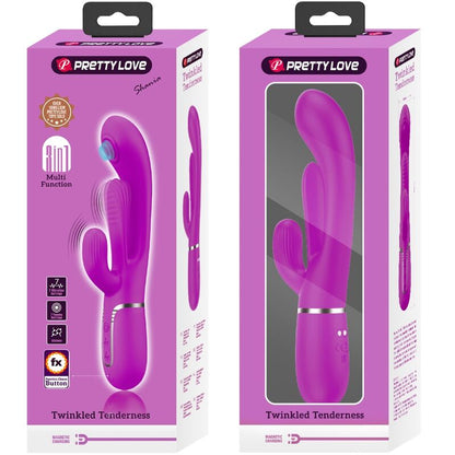 PRETTY LOVE - SHANIA TRIPLE RABBIT VIBRATEUR MULTIFONCTION ROSE - 7eme ciel