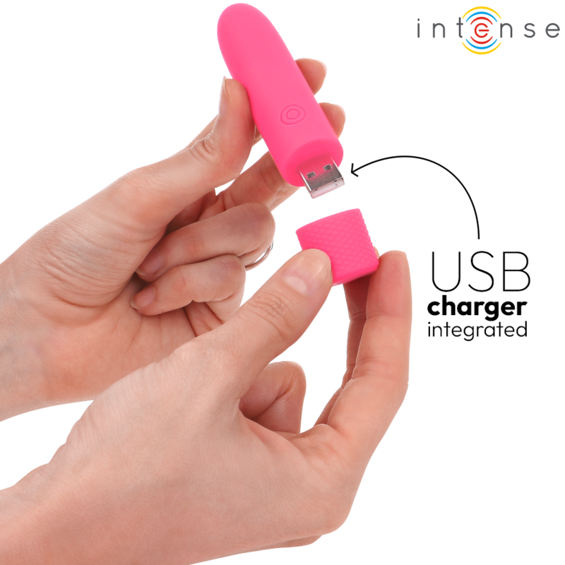 INTENSE - SYMONE BULLET VIBRANT RECHARGEABLE USB 8 VIBRATIONS ROSE 10 X 2,2 CM - 7eme ciel