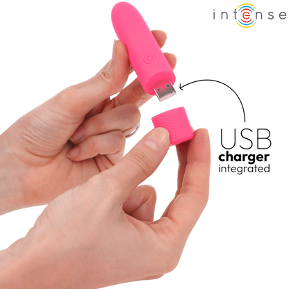 INTENSE - SYMONE BULLET VIBRANT RECHARGEABLE USB 8 VIBRATIONS ROSE 10 X 2,2 CM - 7eme ciel