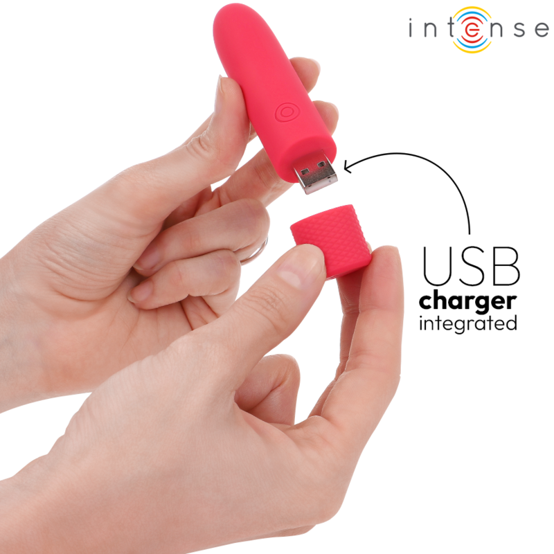 INTENSE - SYMONE BULLET VIBRANT RECHARGEABLE USB 8 VIBRATIONS ROUGE 10 X 2,2 CM - 7eme ciel