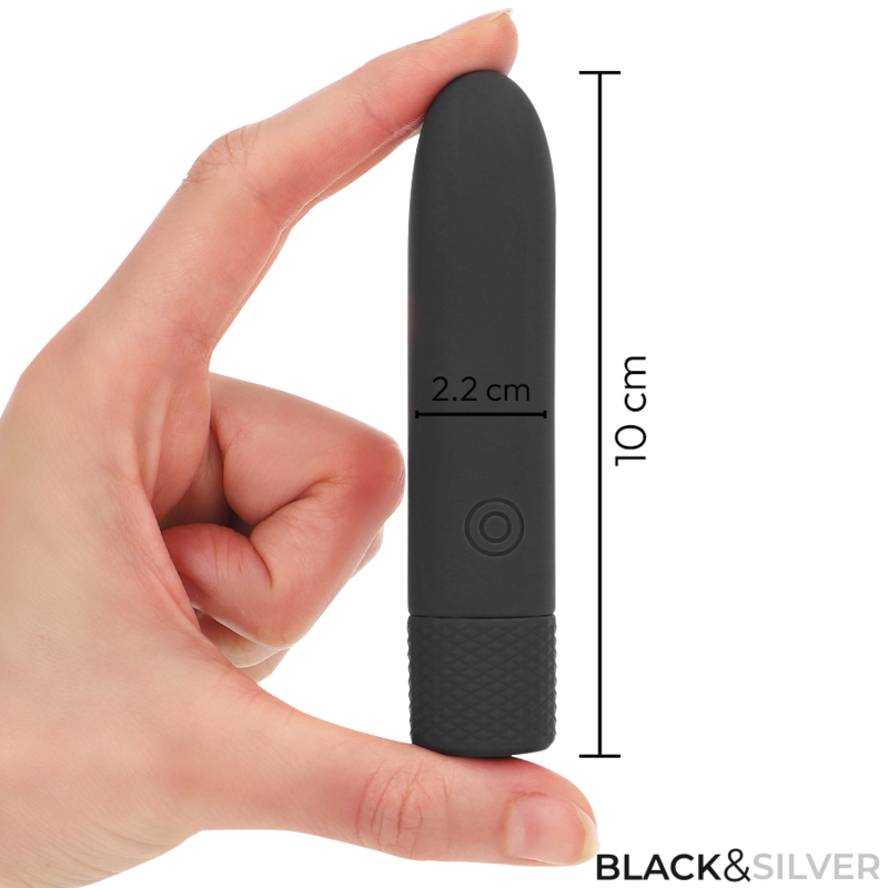 BLACK & SILVER - GERI BULLET VIBRANT RECHARGEABLE USB 8 VIBRATIONS NOIR 10 X 2,2 CM - 7eme ciel