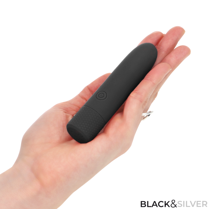 BLACK & SILVER - GERI BULLET VIBRANT RECHARGEABLE USB 8 VIBRATIONS NOIR 10 X 2,2 CM - 7eme ciel