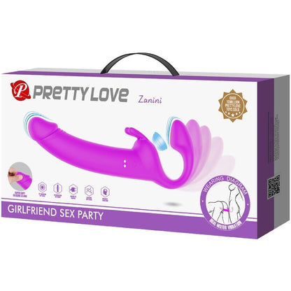 PRETTY LOVE - ZANINI STRAPLESS STRAP-ON 10 VIBRATIONS VIOLET - 7eme ciel