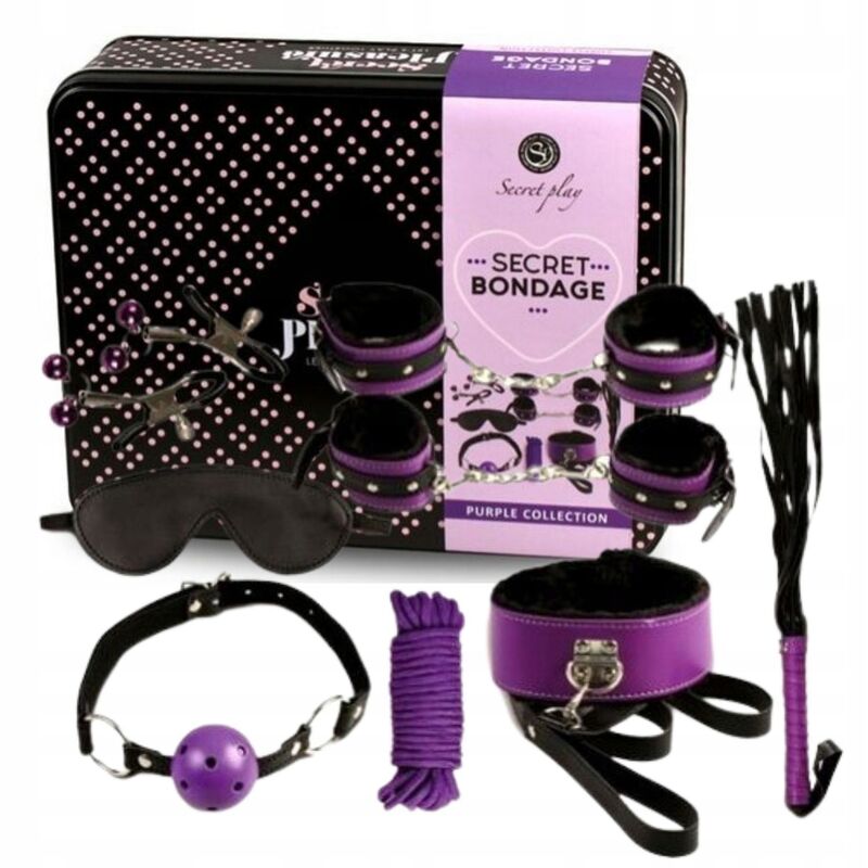 SECRETPLAY - BDSM SET 8PCS PURBLE / NOIR. - 7eme ciel