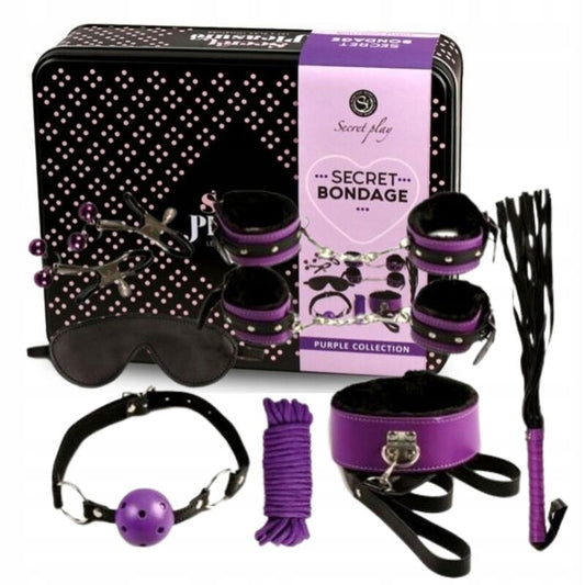 SECRETPLAY - BDSM SET 8PCS PURBLE / NOIR. - 7eme ciel