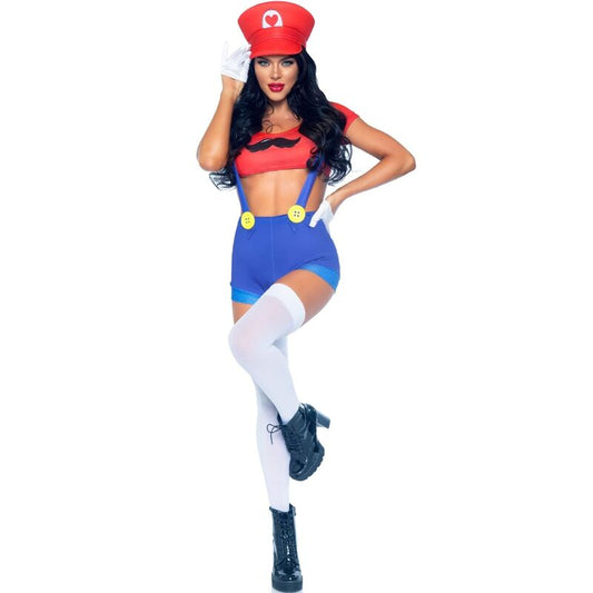 LEG AVENUE - COSTUME SEXY MARIO BROS ROUGE/BLEU M - 7eme ciel