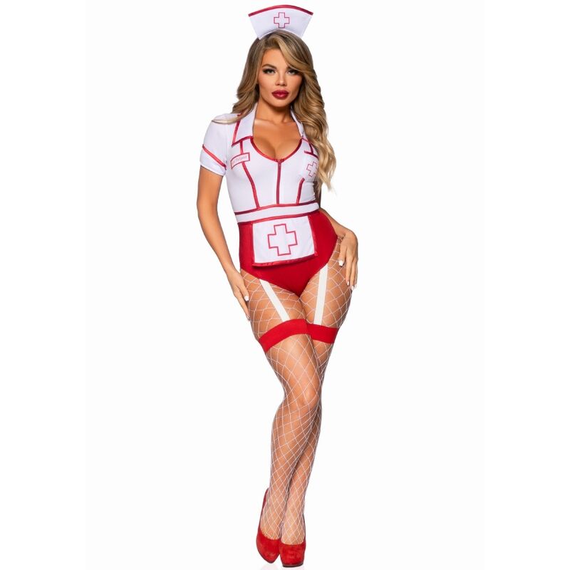 LEG AVENUE - COSTUME D'INFIRMIÈRE SEXY ROUGE/BLANC S - 7eme ciel