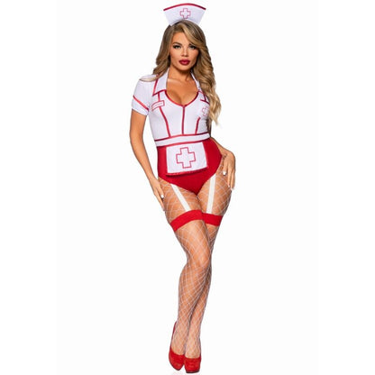 LEG AVENUE - COSTUME D'INFIRMIÈRE SEXY ROUGE/BLANC S - 7eme ciel