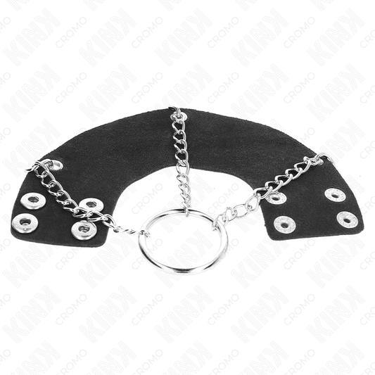 KINK - ANNEAU PÉNIS CHAÎNE 4 CM 7 CM MÉTAL AVEC CEINTURE EN CUIR - 7eme ciel