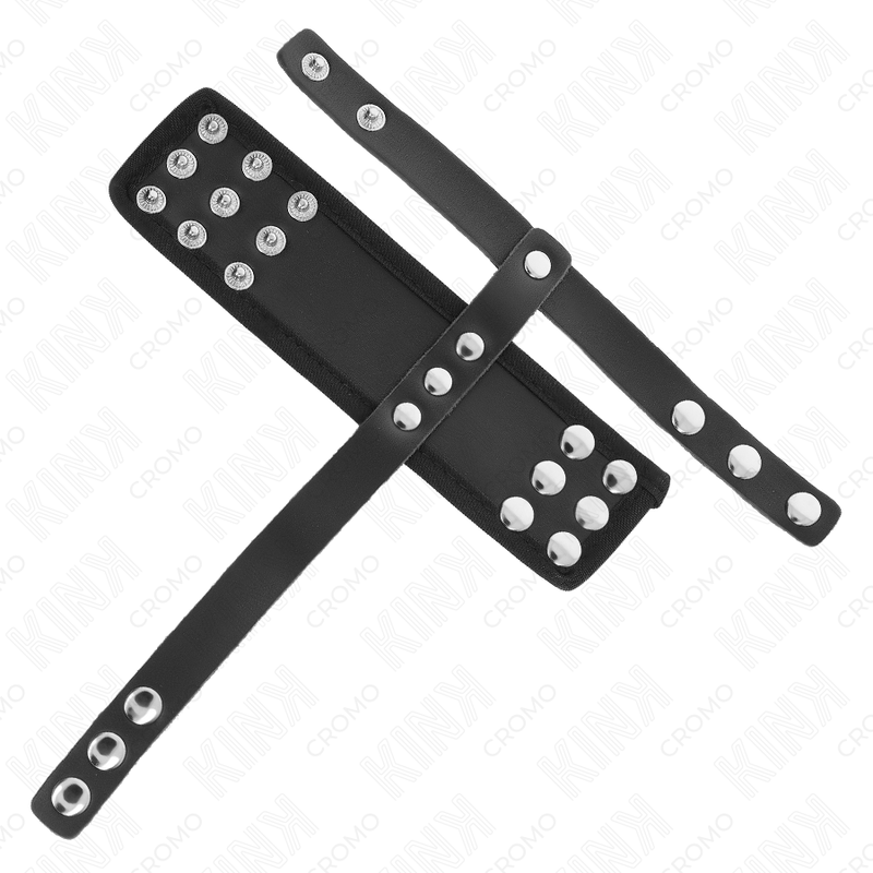KINK - ANNEAU DE CAGE À PÉNIS EN CUIR AVEC SANGLE RÉGLABLE DE SÉPARATION DES BALLES REVÊTUEUSE - 7eme ciel