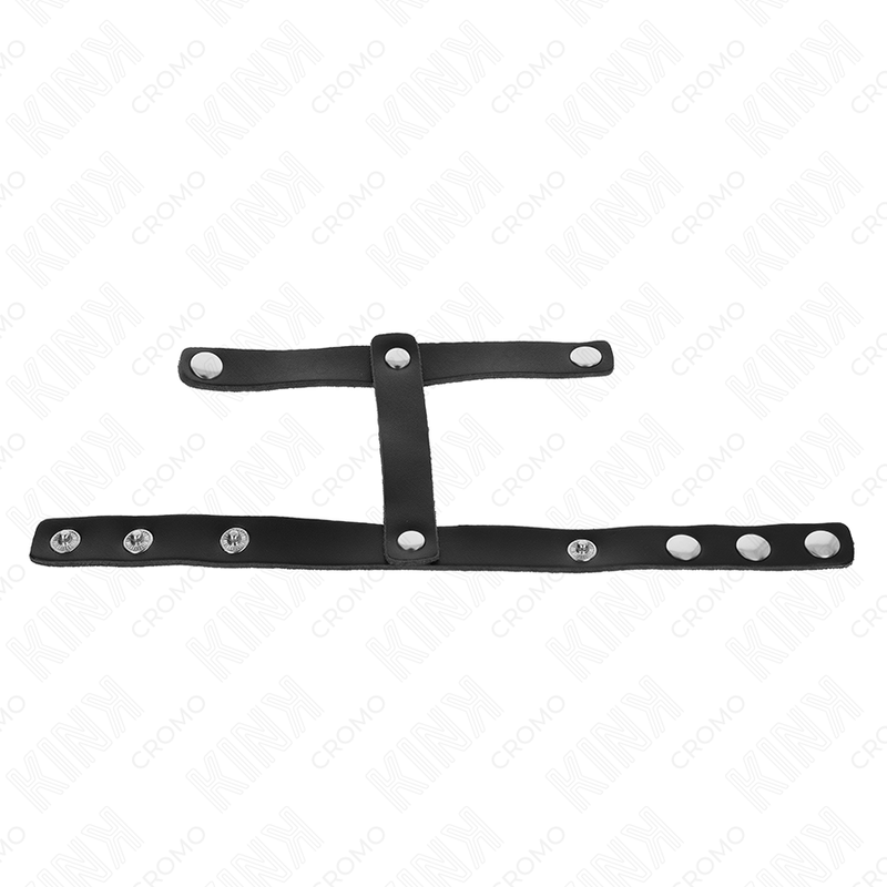 KINK - ANNEAU PÉNIS EN CUIR RÉGLABLE ET SANGLE DIVISEUR DE COUILLES - 7eme ciel