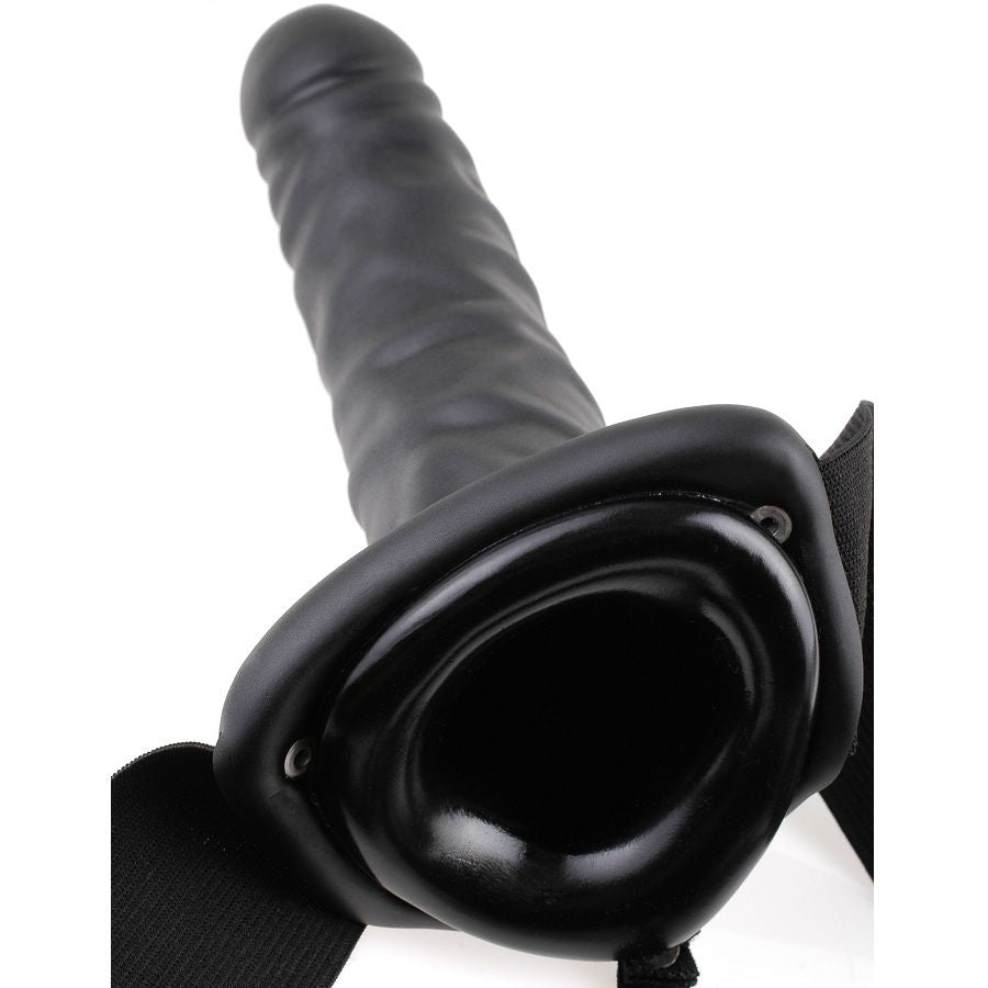 FETISH FANTASY SERIES - 19 CM VIBRANT CREUX STRAP-ON NOIR - 7eme ciel