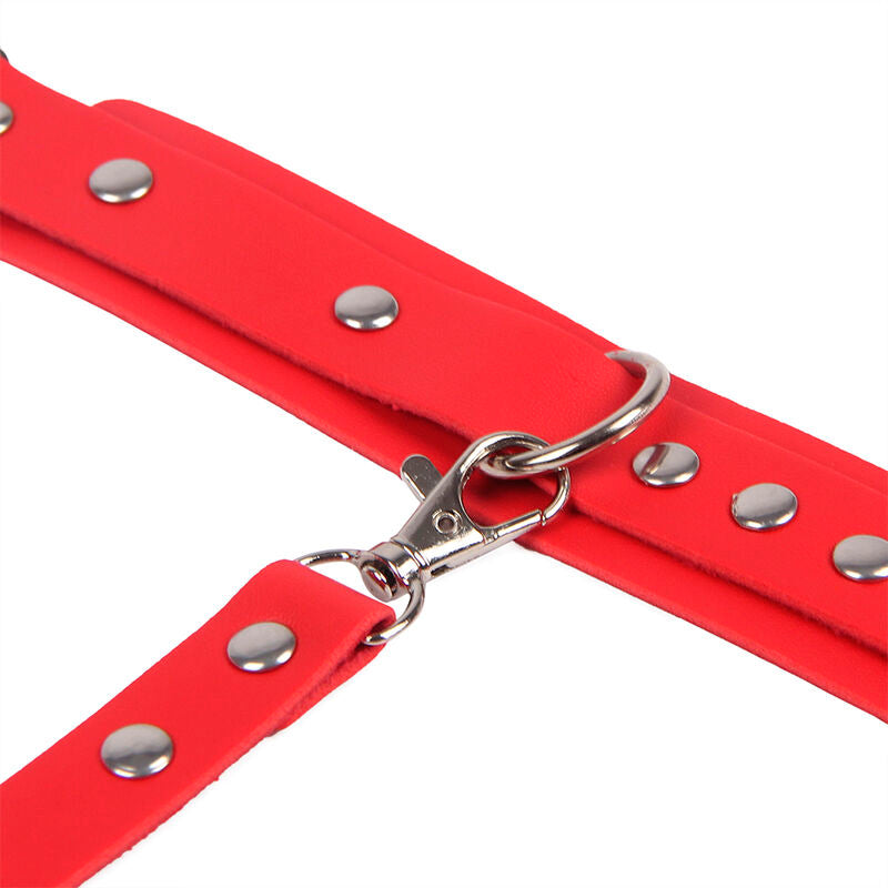 SUBBLIME - 953706 MENOTTES AVEC CEINTURE DE BONDAGE ROUGE TAILLE UNIQUE - 7eme ciel
