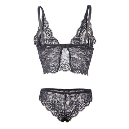 SUBBLIME - 953911 CHEMISIER DE NUIT EN SOIE ET DENTELLE + CULOTTE NOIRE S/M - 7eme ciel