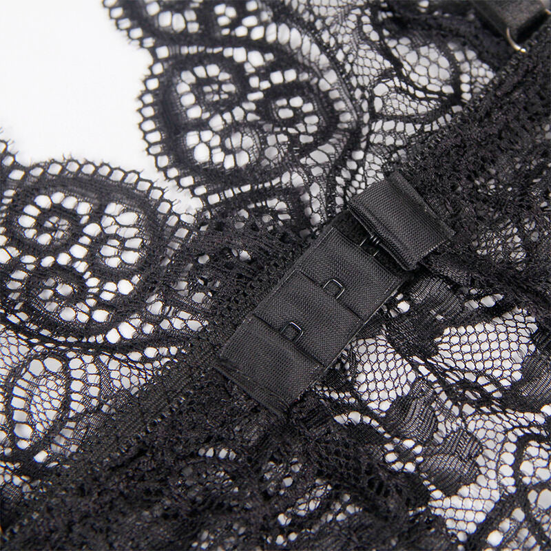 SUBBLIME - 953911 CHEMISIER DE NUIT EN SOIE ET DENTELLE + CULOTTE NOIRE S/M - 7eme ciel