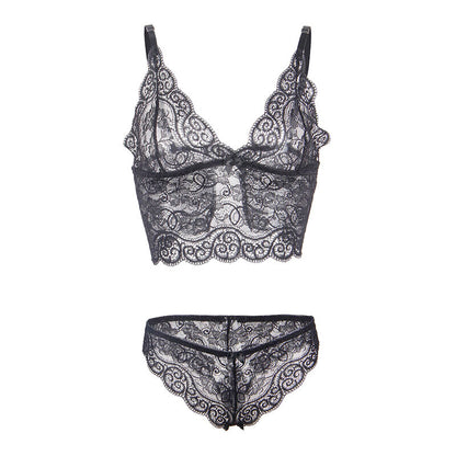 SUBBLIME - 953911 CHEMISIER DE NUIT EN SOIE ET DENTELLE + CULOTTE NOIRE S/M - 7eme ciel