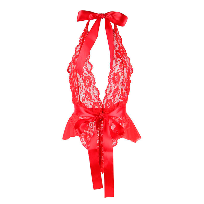 SUBBLIME - 953973 BODY SEXY A VOLANTS + CEINTURE ROUGE S/M - 7eme ciel