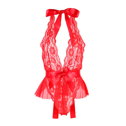 SUBBLIME - 953973 BODY SEXY A VOLANTS + CEINTURE ROUGE S/M - 7eme ciel