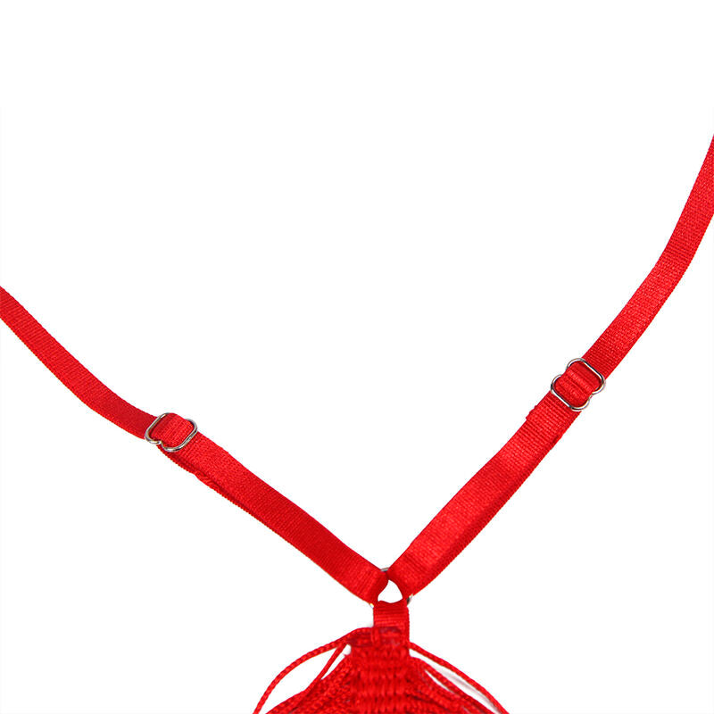 SUBBLIME - 954246 ROBE À BRETELLES + STRING ROUGE S/M - 7eme ciel