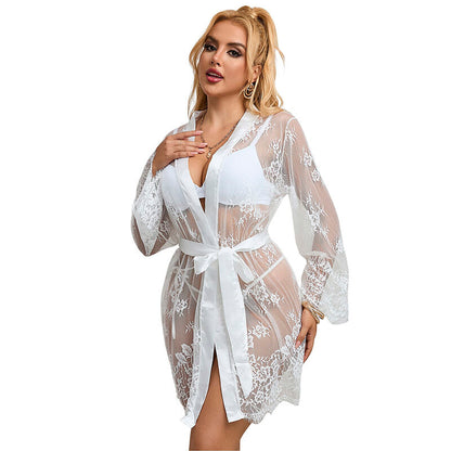 SUBBLIME - 954376 CHEMISE DE NUIT À MANCHES LONGUES À MOTIF FLORAL BLANC L/XL - 7eme ciel
