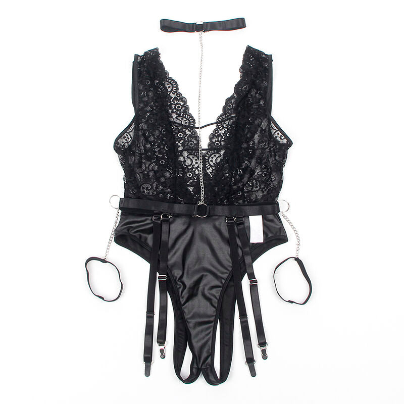 SUBBLIME - 954390 BODY SEXY AVEC PORTE-JARRETELLES NOIR L/XL - 7eme ciel