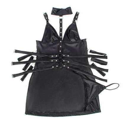 SUBBLIME - 954406 ROBE BONDAGE EN CUIR NOIR S/M - 7eme ciel